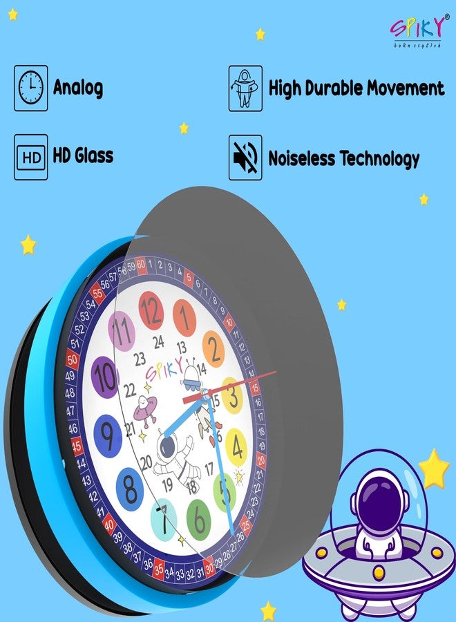 SPIKY Kids Stylish Wall Clock for Bedroom, Living Room, Classroom, Decorative Wall Clock, Playroom and Nursery | Multi Coloured Hour and Minutes Hand | Return Gift | Birthday Gift for Boys and Girls - Image 5